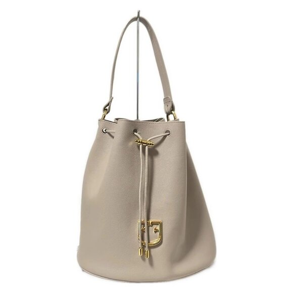 Auth FURLA - Gray Beige Leather Handbag - Picture 1 of 11